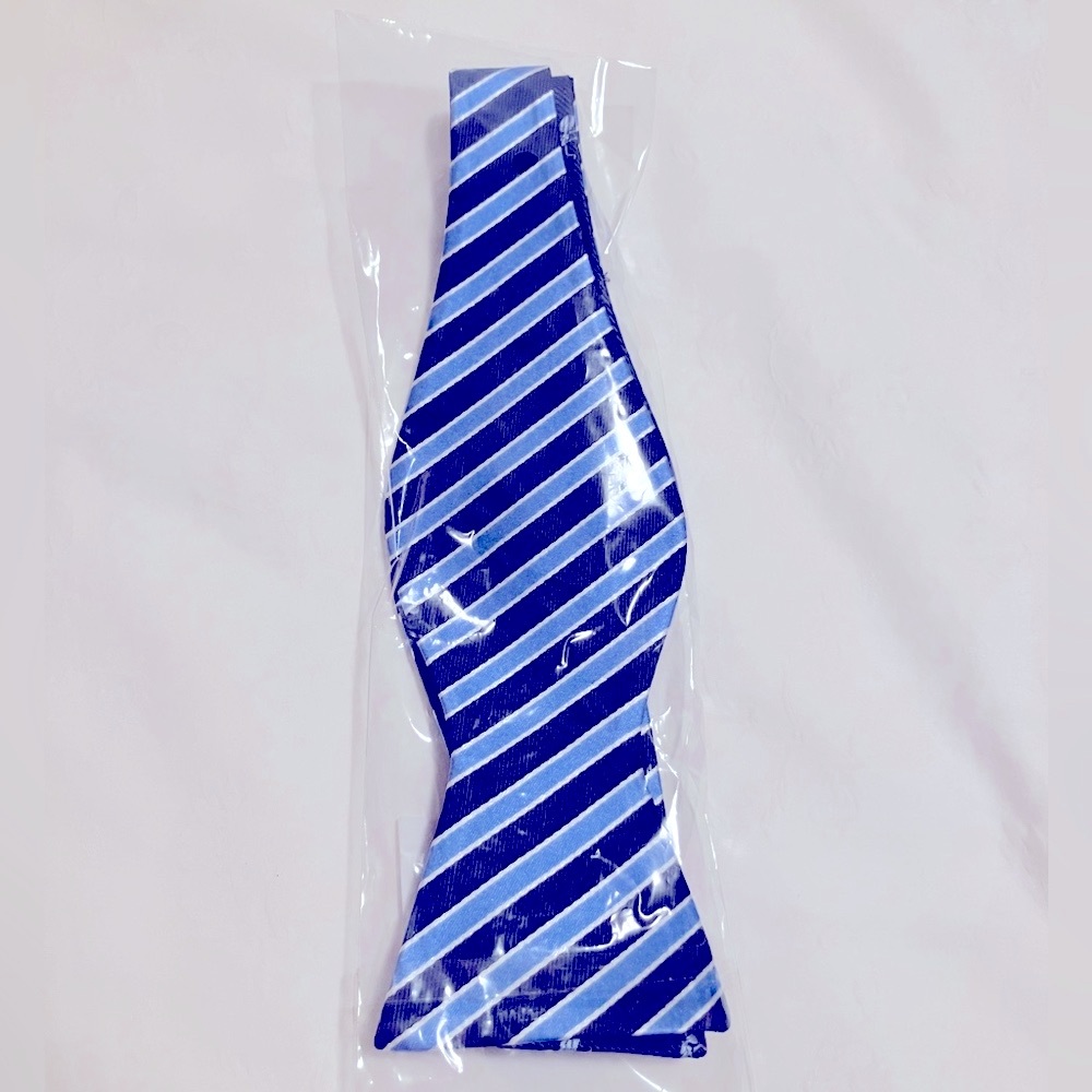 Nick Graham Mens Navy Blue Silk Bow Tie - New